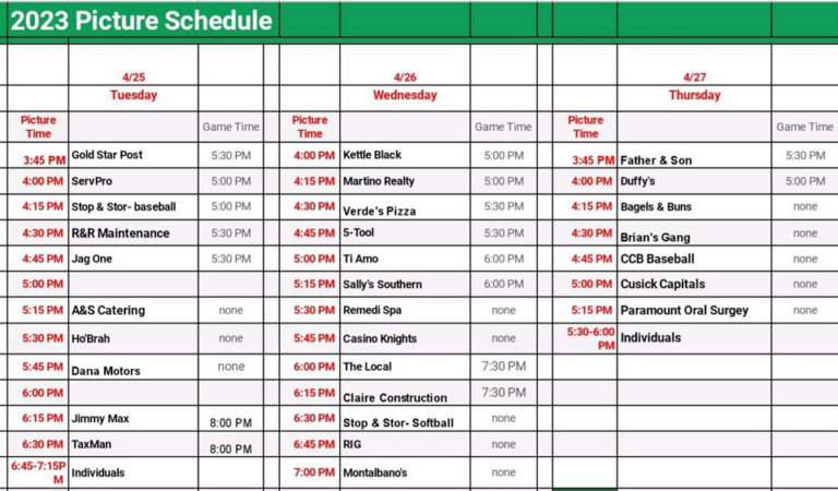 Calendar – Mid Island Little League